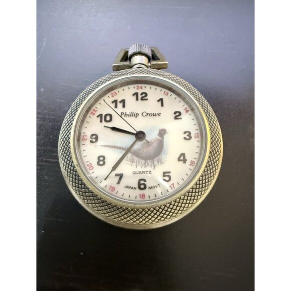 Phillip Crowe Majesti Co. Men’s Pocket Watch With Brown Leather Carrying Case - Picture 2 of 12